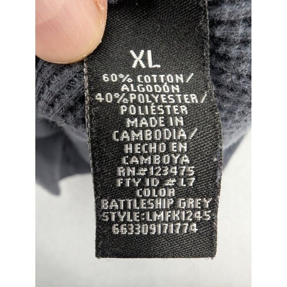 LL COOL J Shirt Mens Extra Large Gray Thermal Waffle Long Sleeve Cross Graphic - Picture 7 of 8